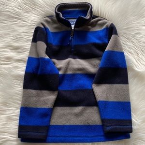 Childrens Place Boys Soft Fleece Pullover 1/4 Zip Blue Gray Black Size S 5-6